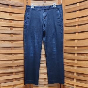 Banana Republic Logan Navy Blue Denim Jeans Women 12 Cotton Pants Relaxed